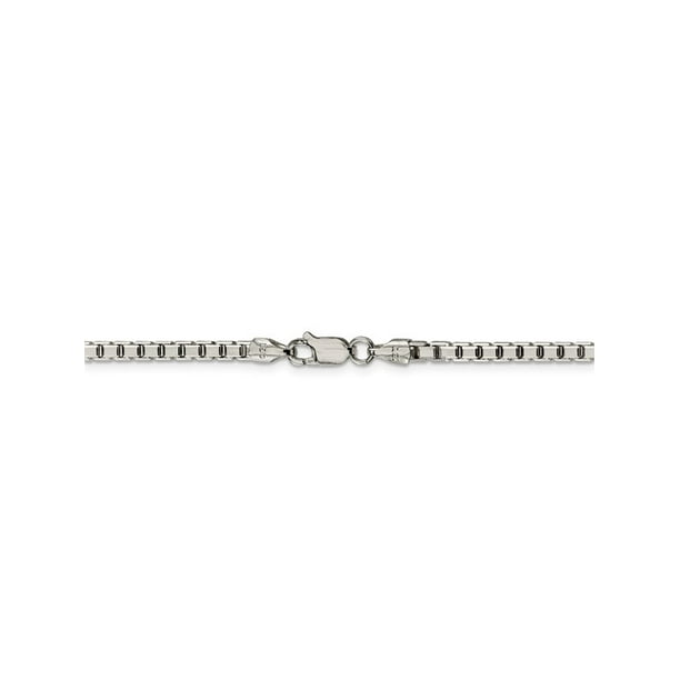 Sterling Silver Polished Solid 3.2mm Open Link Chain Necklace With Lobster Clasp Length 16 Inch Sterling Silver Polished Solid 3.2mm Open Link Chain Necklace With Lobster Clasp Length 16 Inch